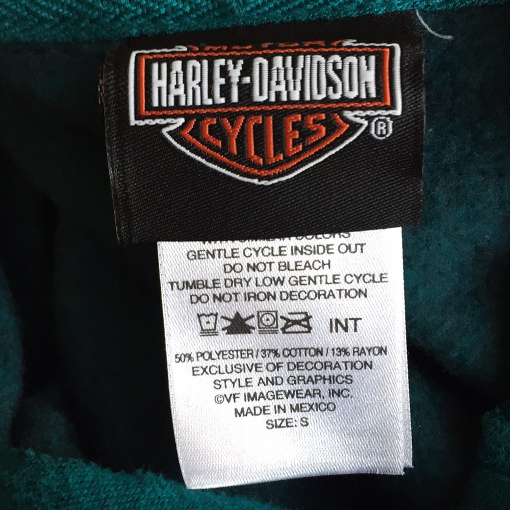 Harley Davidson hoodie small teal - Picture 6 of 6